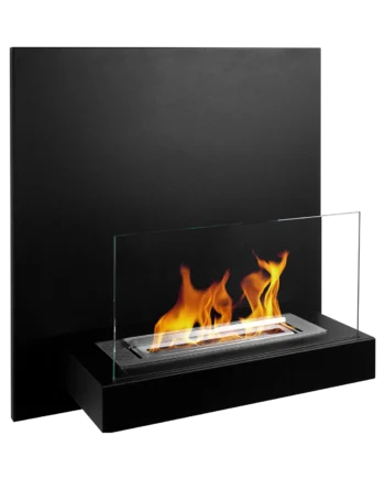 Biopejse Til Vægophæng  Med Glas  Moderne Design    Sort Mat   450x470x165mm