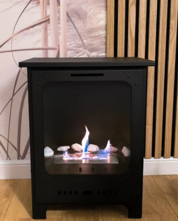 Fritstående Biopejse Sort Mat Med Glas