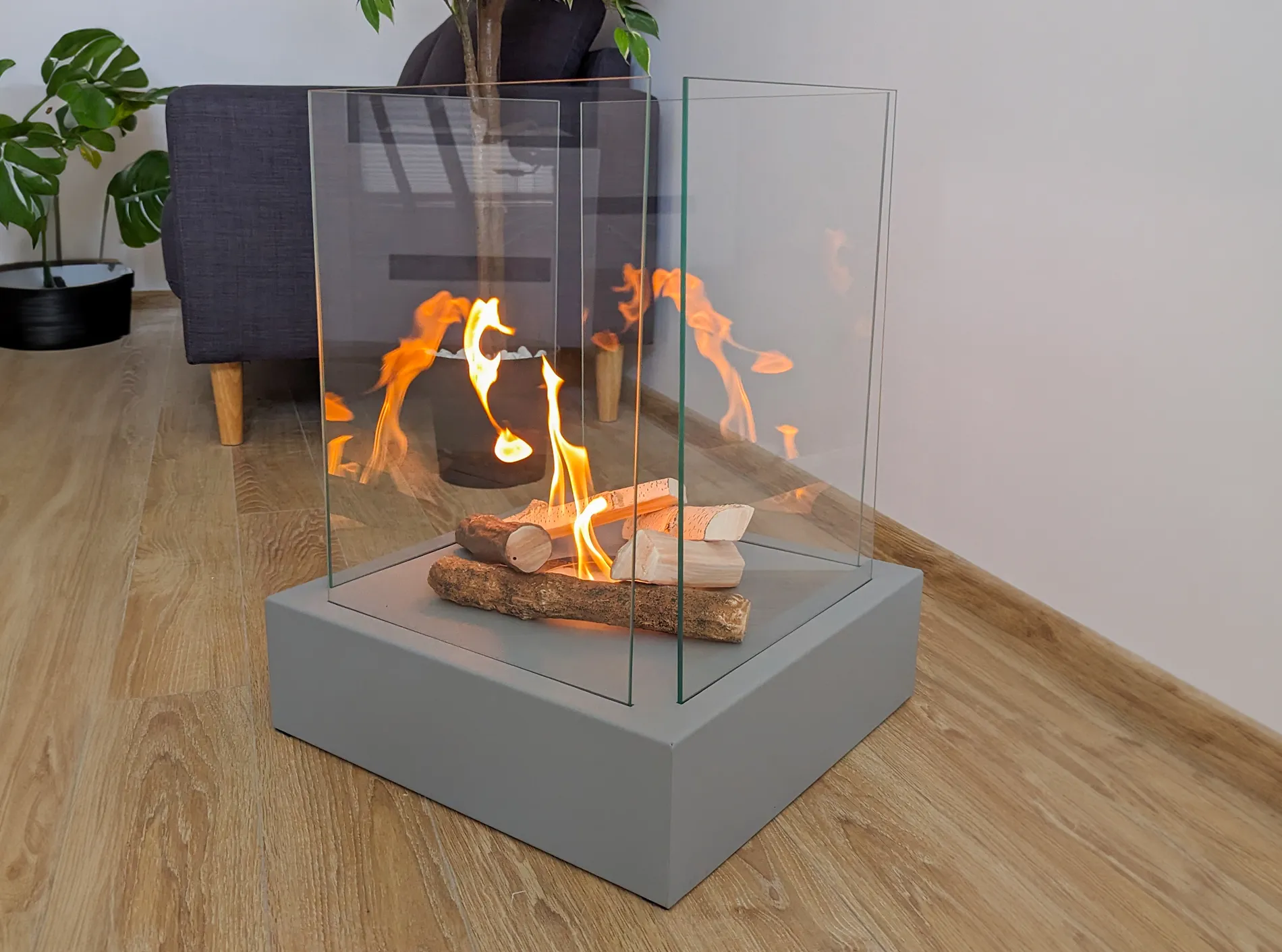 Gulvmodel Fritstående Biopejse 400x400 Mm Grå Mat