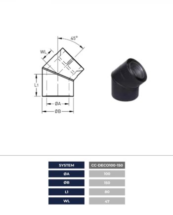Bøjning 45 Grader Cc-deco 100-150