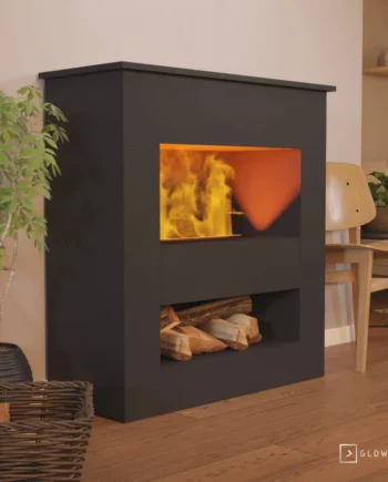 Brecht Black Omc 600   Fritstående Vanddamppejs