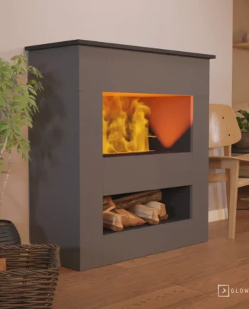 Brecht Grå Omc 600   Fritstående Vanddamppejs