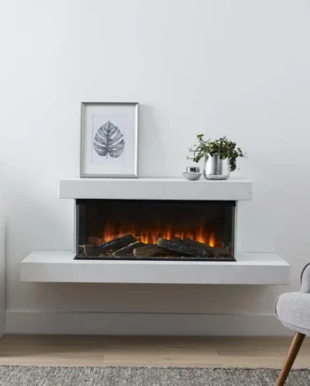 Brockenhurst 1600 Hvid Marmor   Vægmonteret Elektrisk Pejs