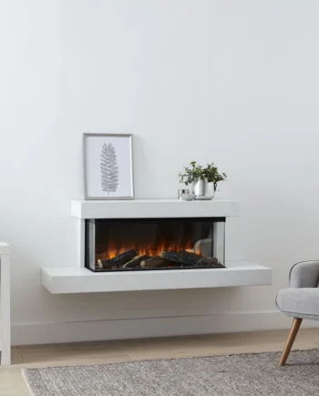 Brockenhurst 1200 Hvid Marmor   Vægmonteret Elektrisk Pejs