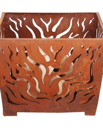 Fire Basket Square Rust