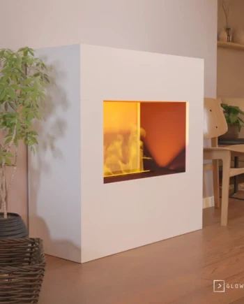 Goethe Hvid Omc 600   Fritstående Vanddamppejs