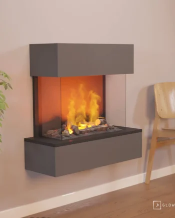 Hölderlin Grå Omc 600   Væghængt Vanddamp Pejs