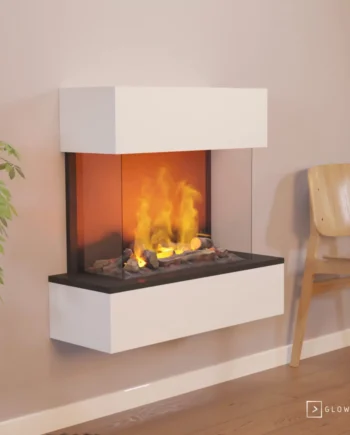 Hölderlin Hvid Omc 600   Væghængt Vanddamps Pejs