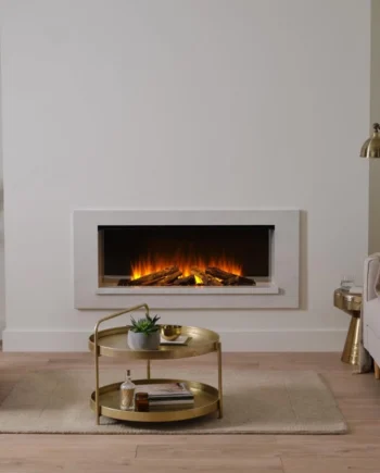 Holbury 1200 Hvid Marmor   Indbygget Elektrisk Pejs