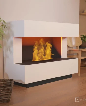 Kant Hvid Omc 600   Fritstående Vanddampepejs