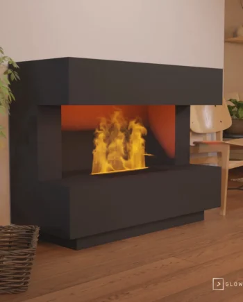 Kant Sort Omc 600   Fritstående Vanddamppejs