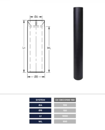 Lige Rør 1000mm Cc-deco 100-150