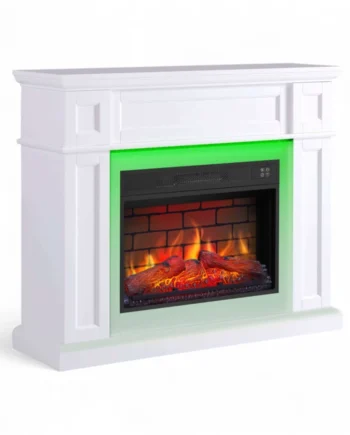 Linz Fritstående Elpejs Kamin Hvid