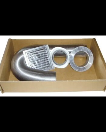 Slangesæt For Ekstern Lufttilførsel ø80 Mm  Længde 200-250 Cm Alu Flexrør- Sælges Kun Sammen Med Køb Af Brændeovn